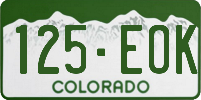 CO license plate 125EOK