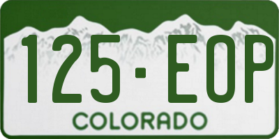 CO license plate 125EOP