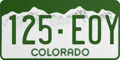 CO license plate 125EOY