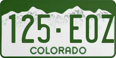CO license plate 125EOZ