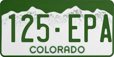 CO license plate 125EPA