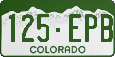 CO license plate 125EPB