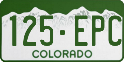 CO license plate 125EPC