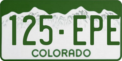 CO license plate 125EPE