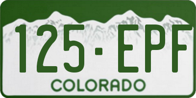 CO license plate 125EPF