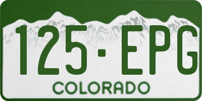 CO license plate 125EPG