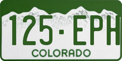 CO license plate 125EPH
