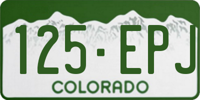 CO license plate 125EPJ