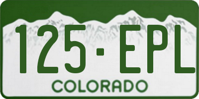 CO license plate 125EPL