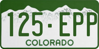 CO license plate 125EPP