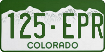 CO license plate 125EPR