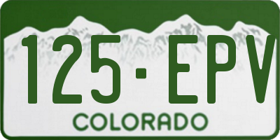 CO license plate 125EPV