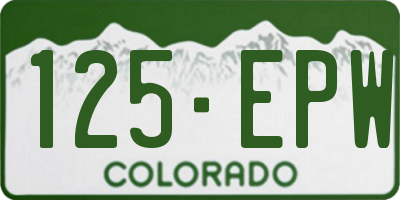 CO license plate 125EPW