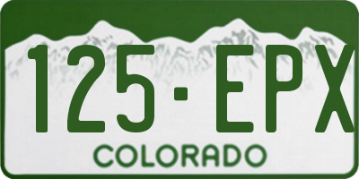 CO license plate 125EPX
