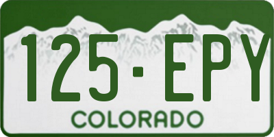 CO license plate 125EPY
