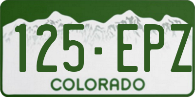 CO license plate 125EPZ