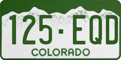 CO license plate 125EQD