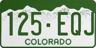 CO license plate 125EQJ