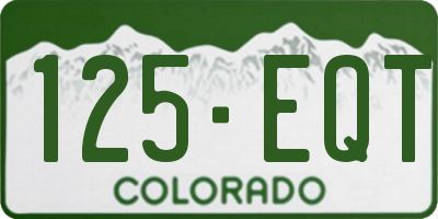 CO license plate 125EQT