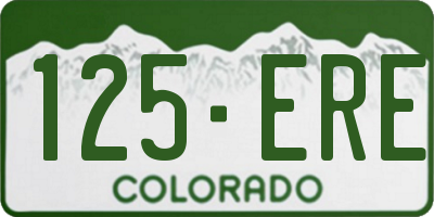 CO license plate 125ERE