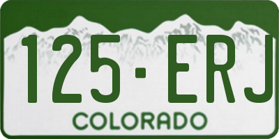 CO license plate 125ERJ