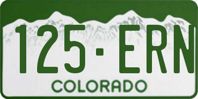 CO license plate 125ERN