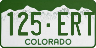 CO license plate 125ERT
