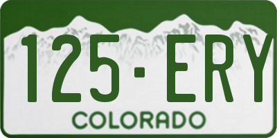 CO license plate 125ERY