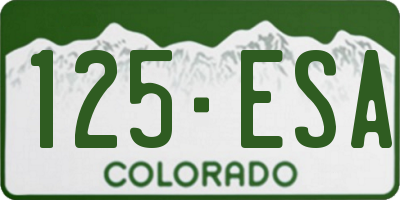 CO license plate 125ESA