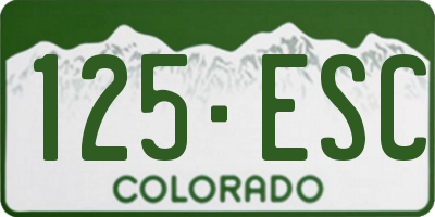 CO license plate 125ESC