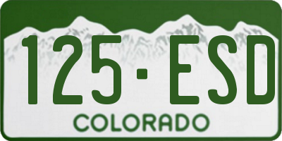 CO license plate 125ESD