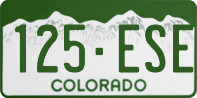 CO license plate 125ESE