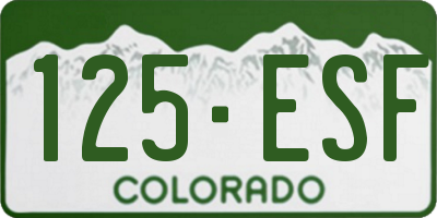 CO license plate 125ESF