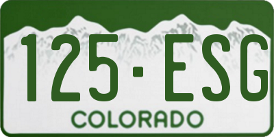 CO license plate 125ESG
