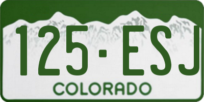CO license plate 125ESJ