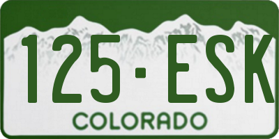CO license plate 125ESK