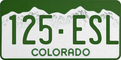 CO license plate 125ESL