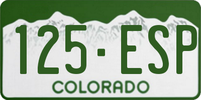 CO license plate 125ESP