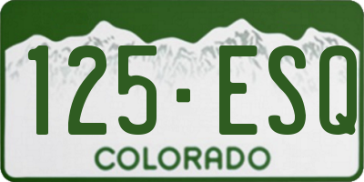 CO license plate 125ESQ
