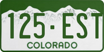 CO license plate 125EST