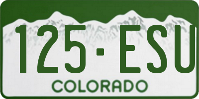 CO license plate 125ESU