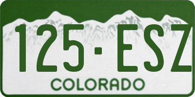 CO license plate 125ESZ
