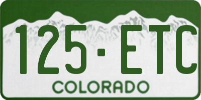 CO license plate 125ETC