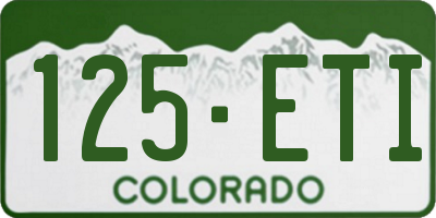 CO license plate 125ETI
