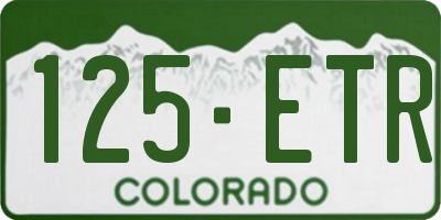 CO license plate 125ETR