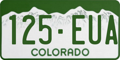 CO license plate 125EUA