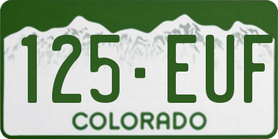 CO license plate 125EUF