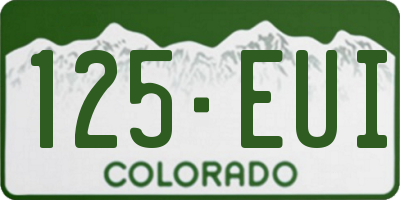 CO license plate 125EUI