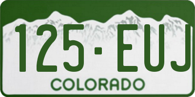 CO license plate 125EUJ
