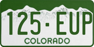 CO license plate 125EUP